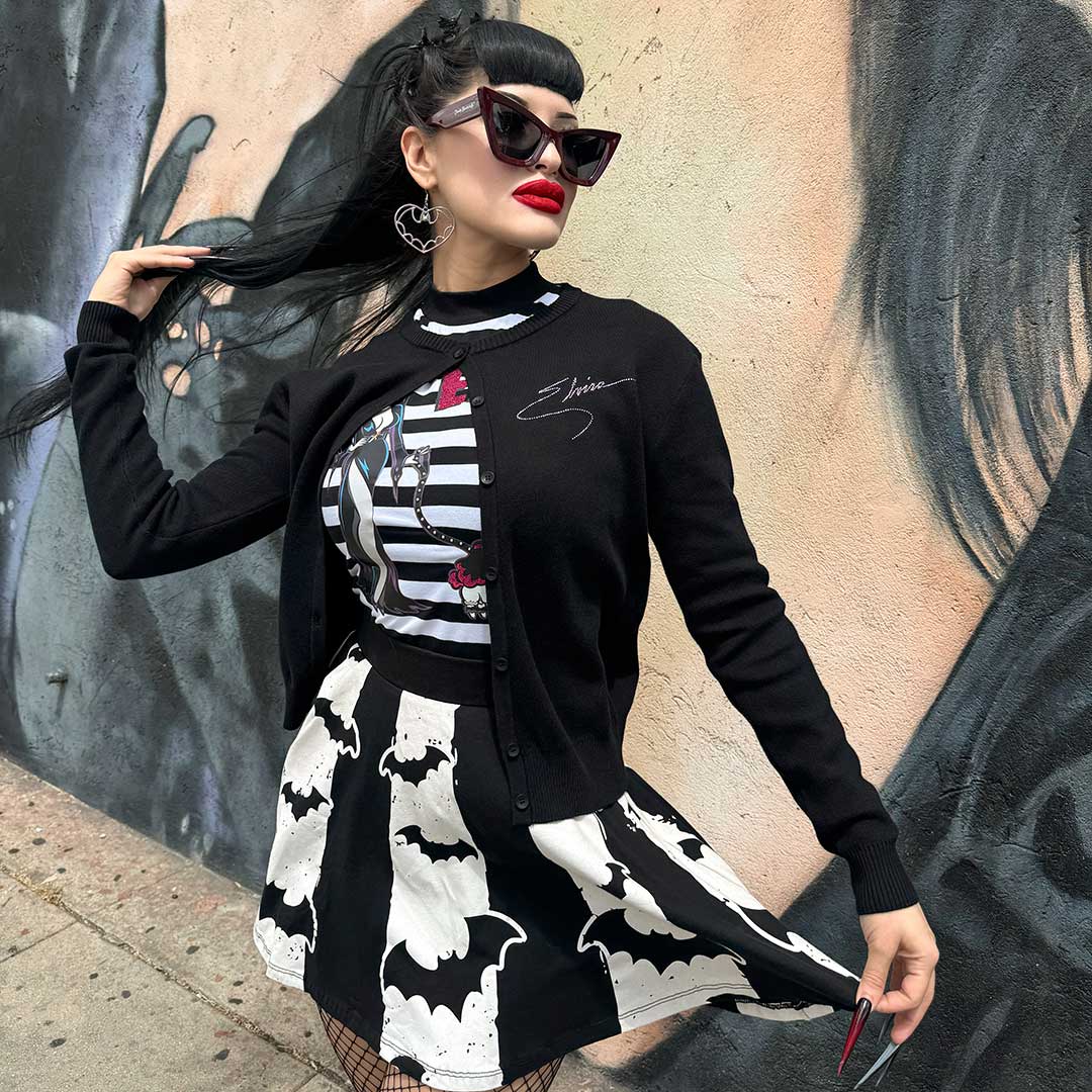 Elvira Rhinestone Portrait Cardigan