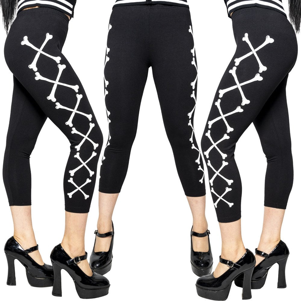 Crossbones Capri Leggings - Kreepsville