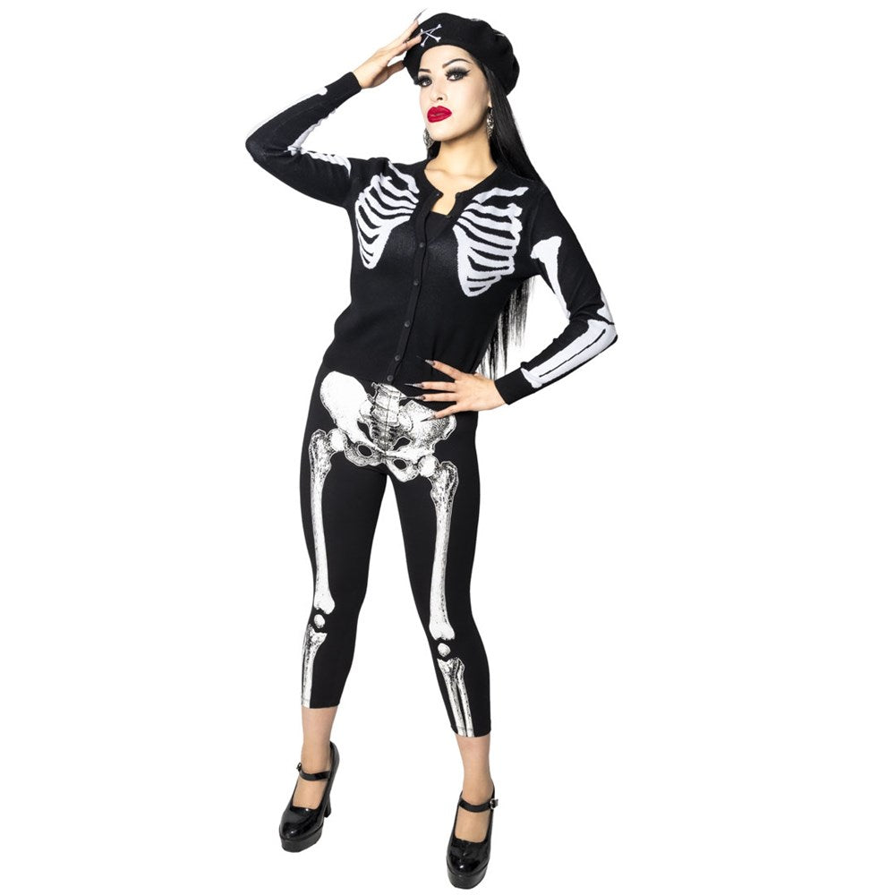 Skele-Bone White Capri Leggings - Kreepsville