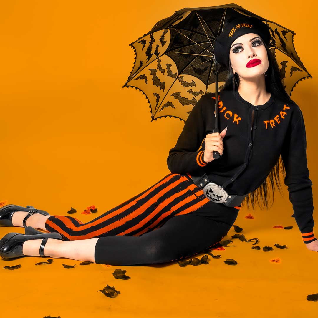 Trick or Treat Stripe Capri Leggings