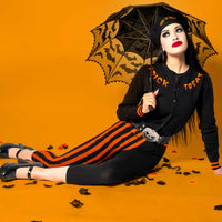 Thumbnail for Trick or Treat Stripe Capri Leggings - Kreepsville