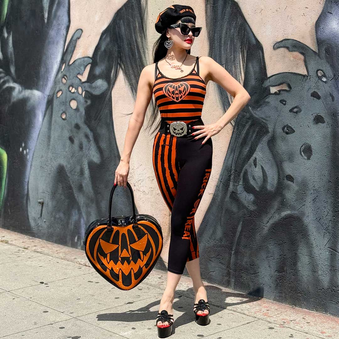 Trick or Treat Stripe Capri Leggings - Kreepsville