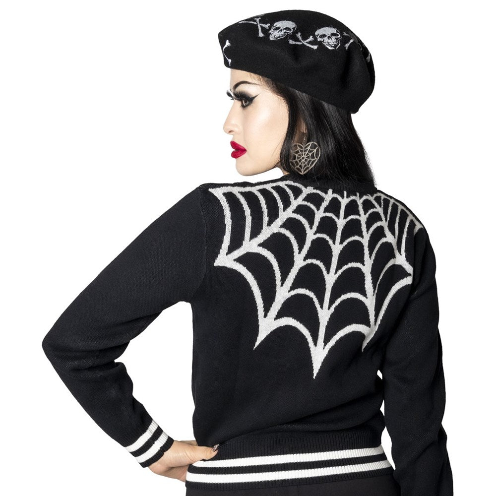 Spiderweb White Cardigan - Kreepsville