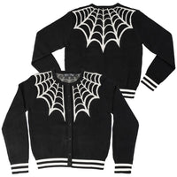 Thumbnail for Spiderweb White Cardigan - Kreepsville