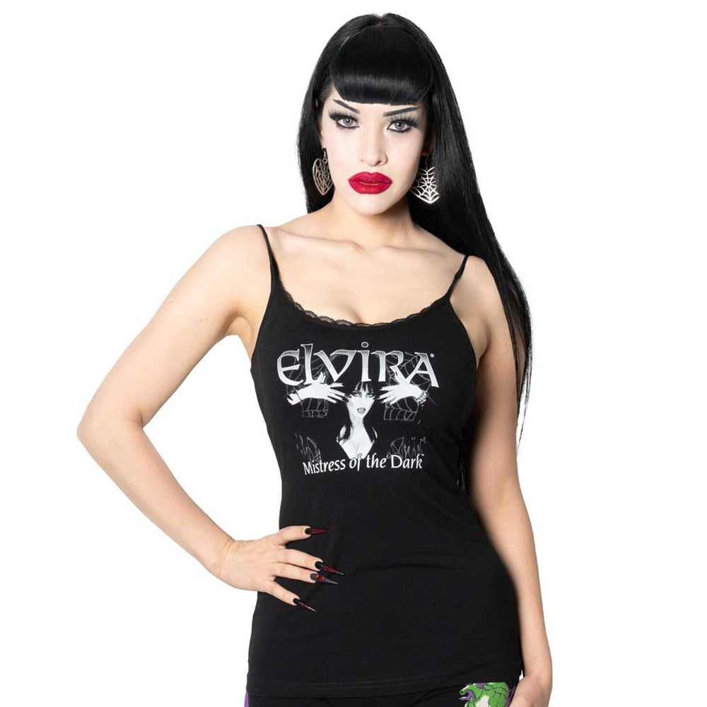 Elvira Classic Logo Web Lace Cami Top - Kreepsville
