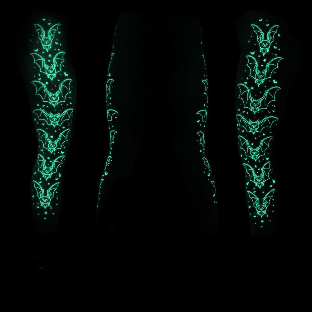 Bat Outline Glow Leggings - Kreepsville