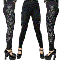 Thumbnail for Bat Outline Glow Leggings - Kreepsville