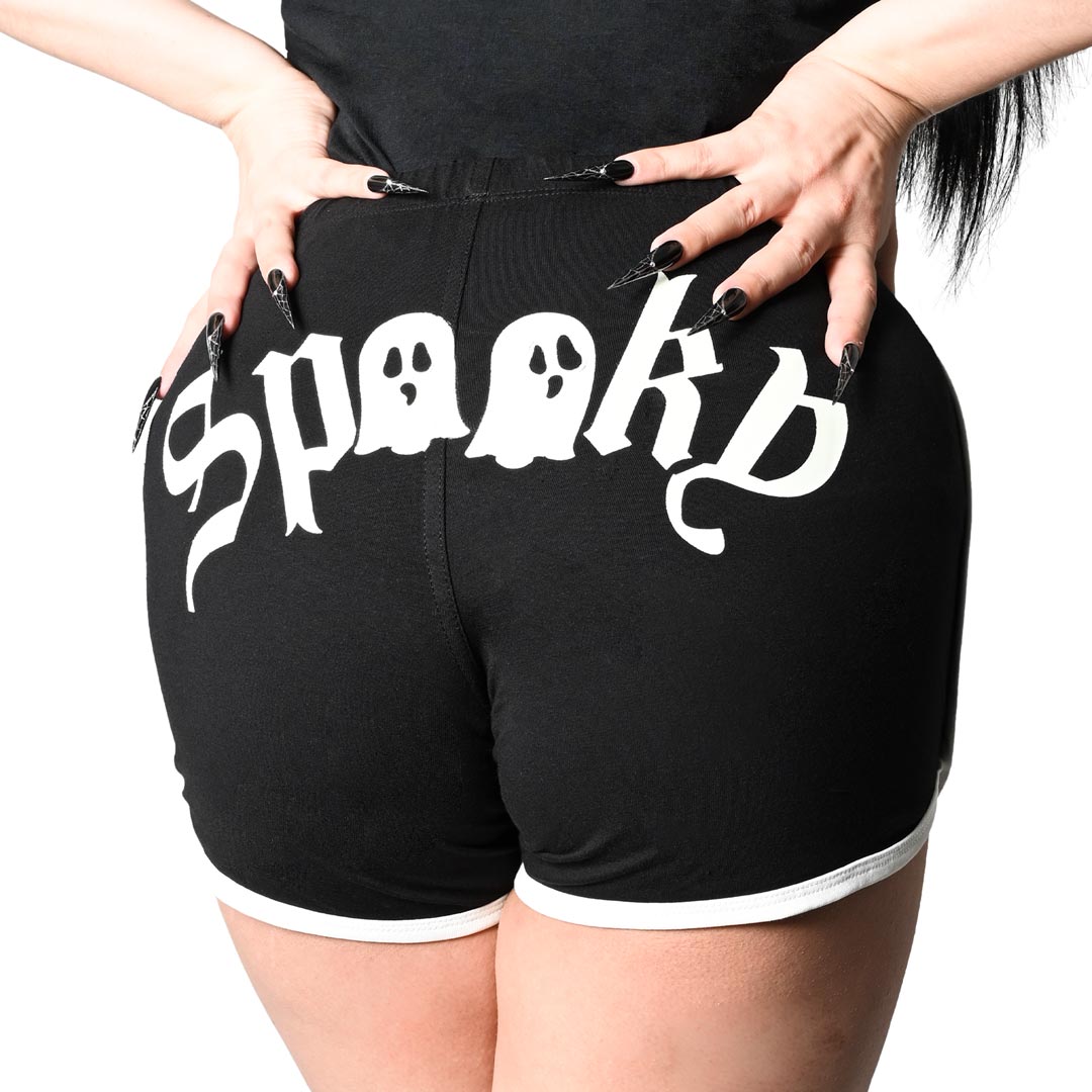 Spooky Ghost Glow Womens Booty Shorts - Kreepsville