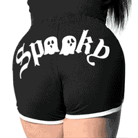Thumbnail for Spooky Ghost Glow Womens Running Shorts - Kreepsville