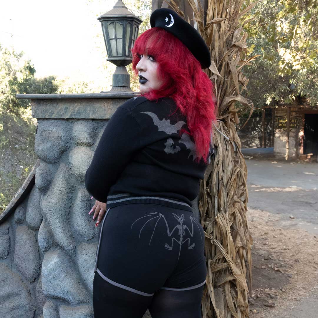 Skelli Bat Womens Booty Shorts - Kreepsville