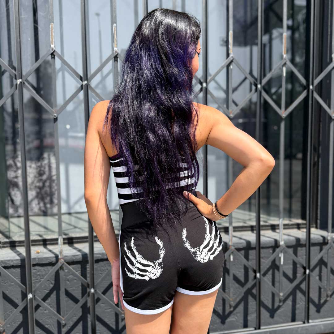 Skeleton Hand Womens Booty Shorts - Kreepsville