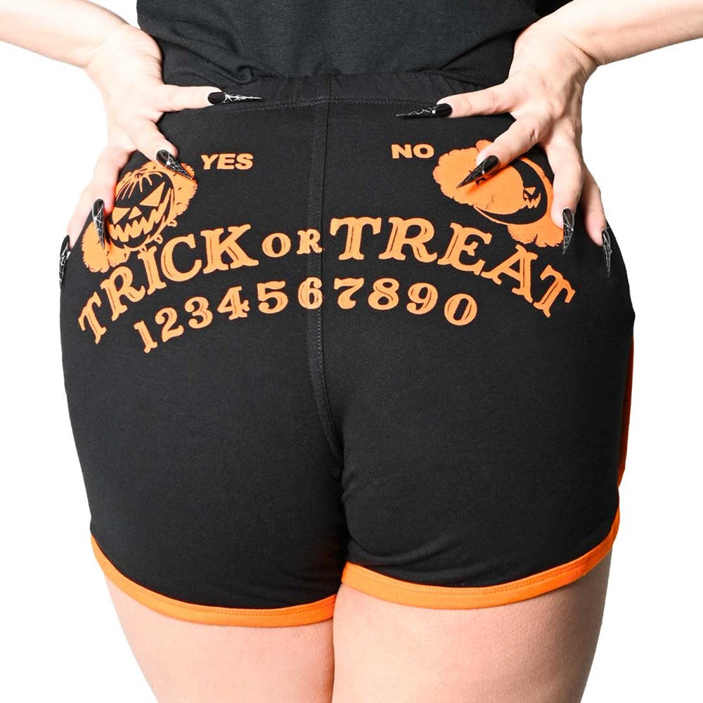 Trick Or Treat Spirit Board Womens Booty Shorts - Kreepsville