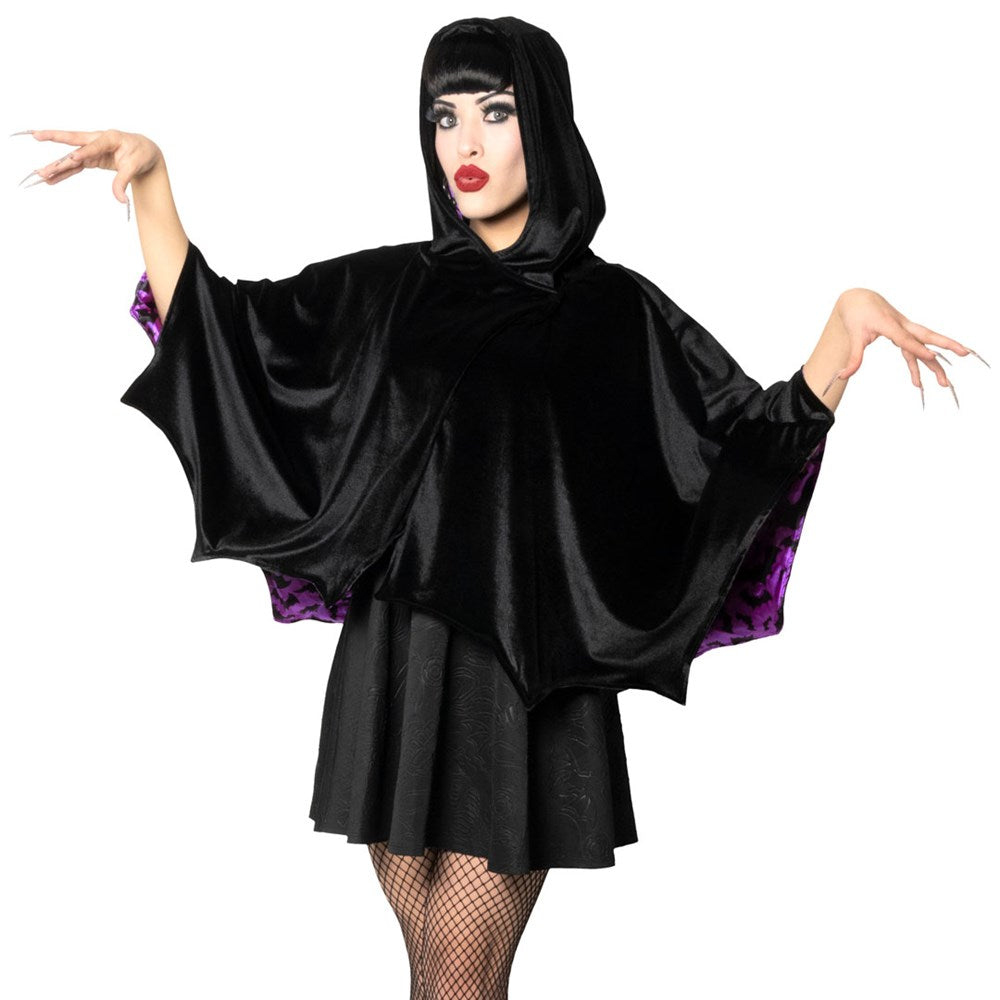 Bat Wing Velvet Black Short Cape - Kreepsville