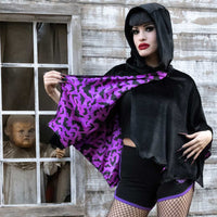 Thumbnail for Bat Wing Velvet Purple Short Cape - Kreepsville