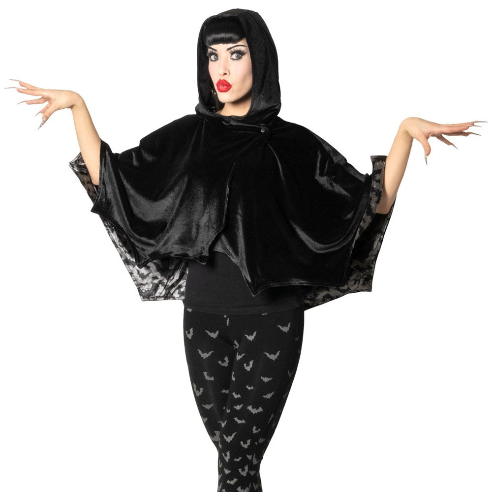 Bat Wing Velvet Grey Short Cape