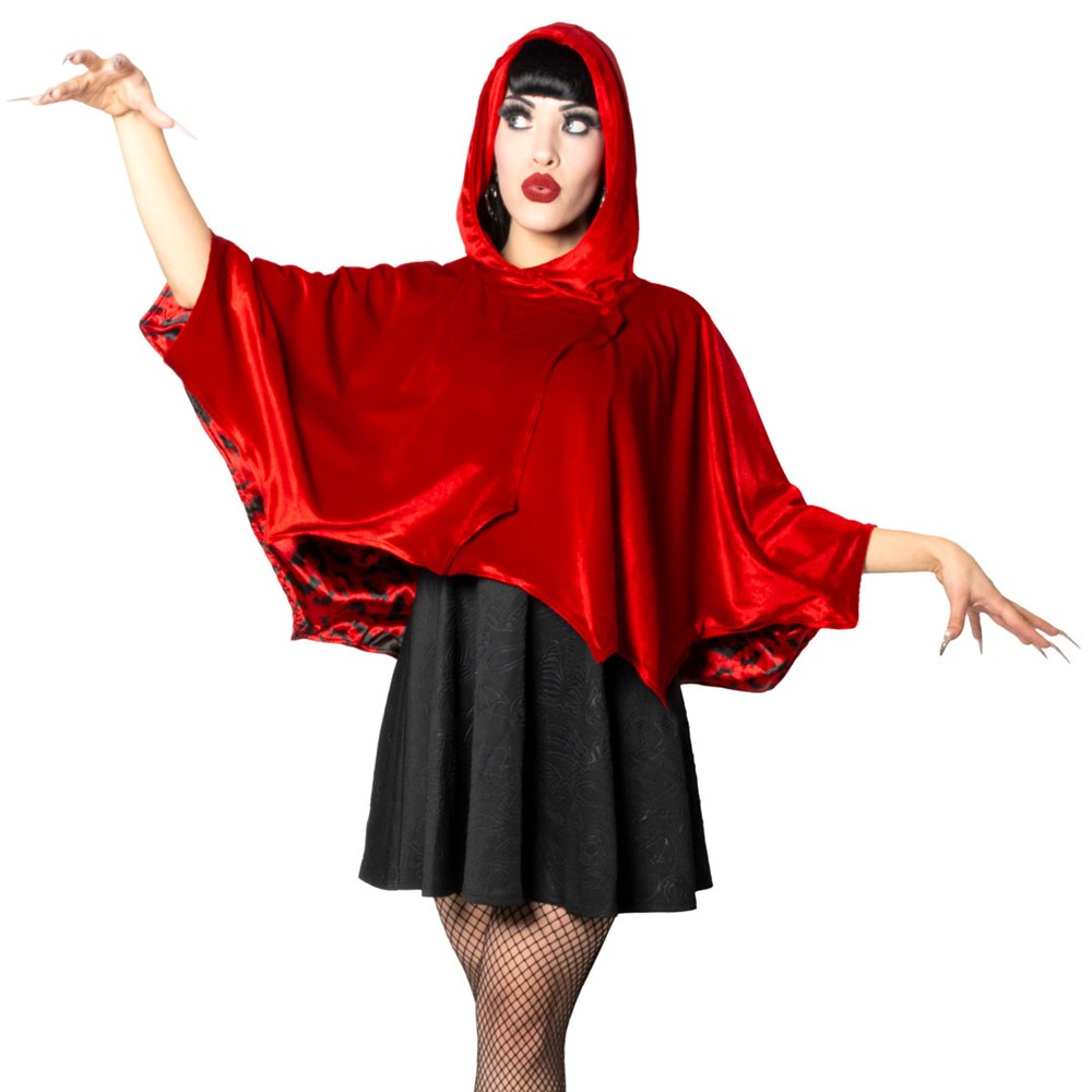 Bat Wing Velvet Red Short Cape - Kreepsville