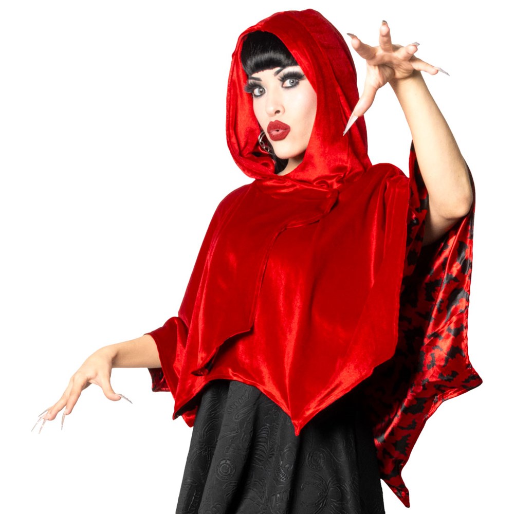 Bat Wing Velvet Red Short Cape - Kreepsville