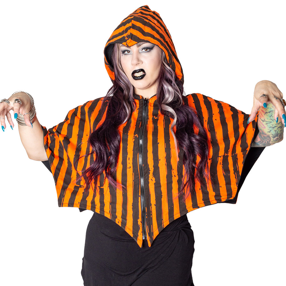 Reversible Trick Or Treat Pumpkin Shoulder Cape - Kreepsville