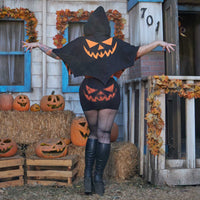 Thumbnail for Reversible Trick Or Treat Pumpkin Shoulder Cape - Kreepsville