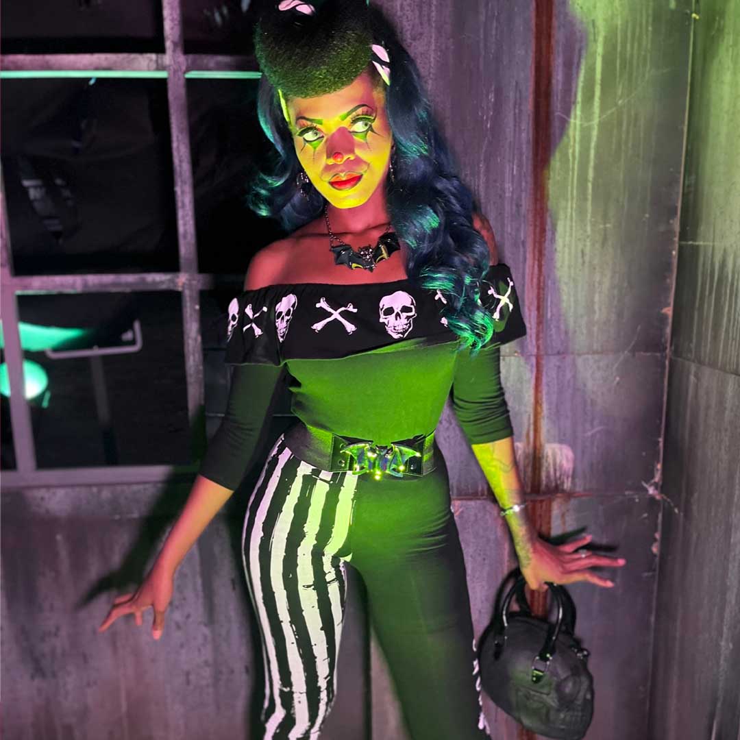 Ruffle Top Anatomical Skull and Bones