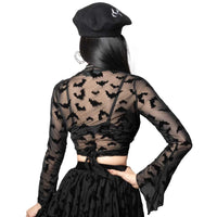 Thumbnail for Bat Mesh Tie Top - Kreepsville