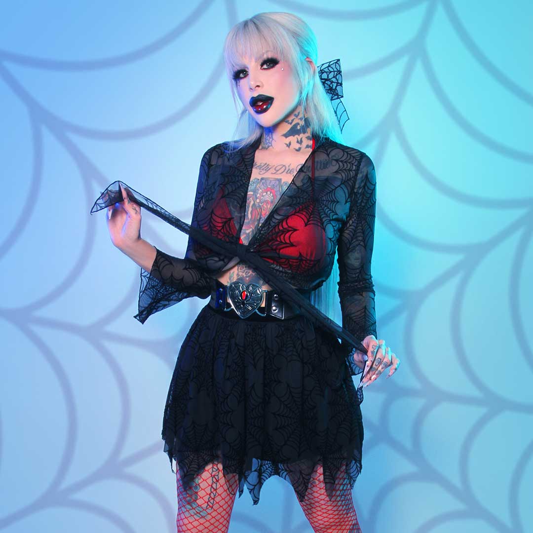 Spiderweb Mesh Tie Top - Kreepsville