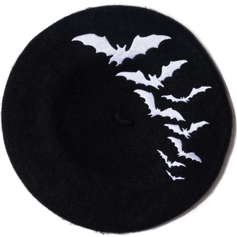 Bat Repeat White Beret Hat - Kreepsville