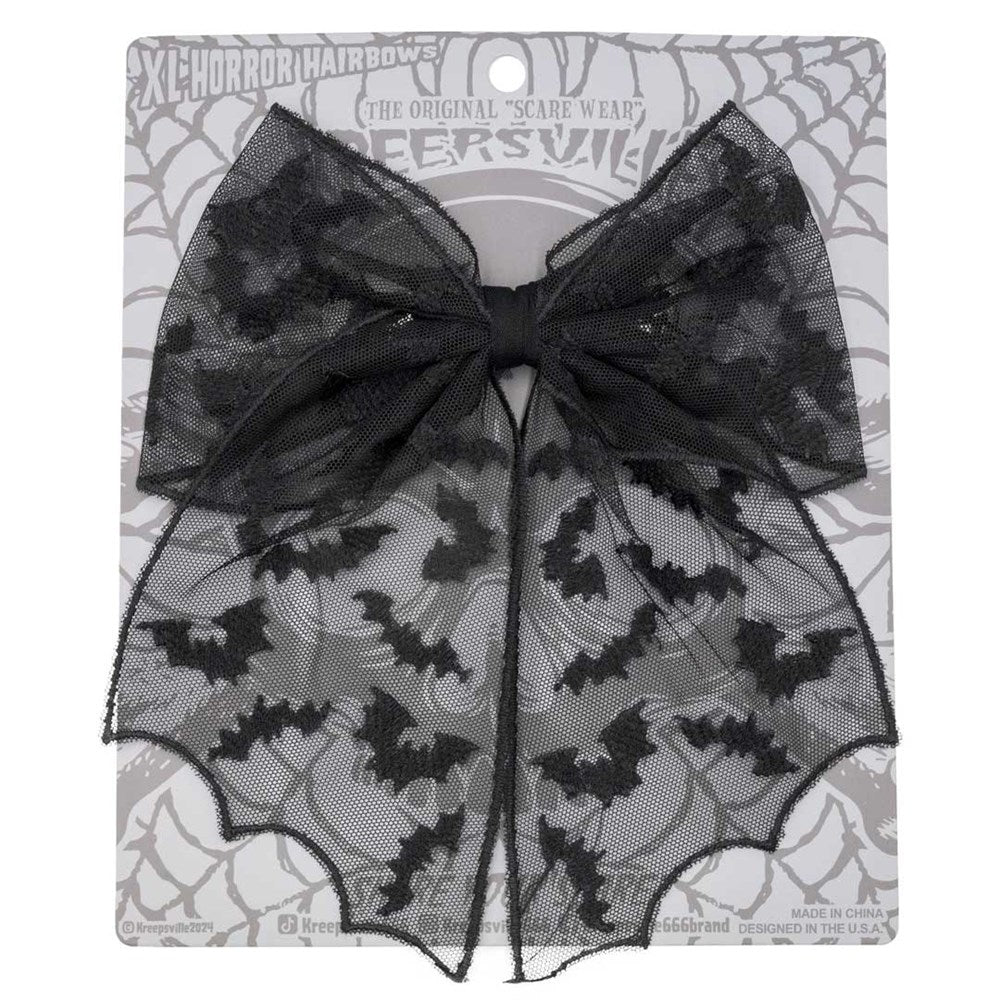 Bat Lace Hair Bow - Kreepsville