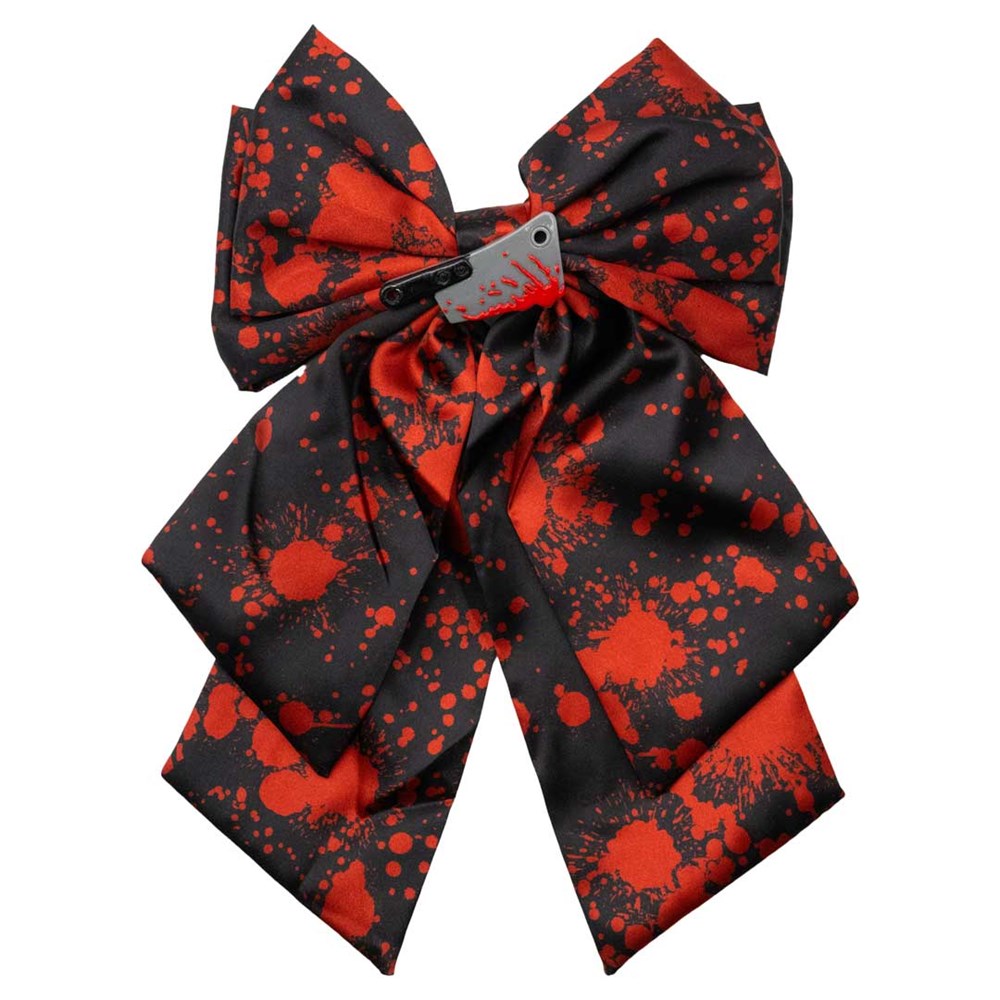 Blood Splatter Cleaver Satin Hair Bow - Kreepsville