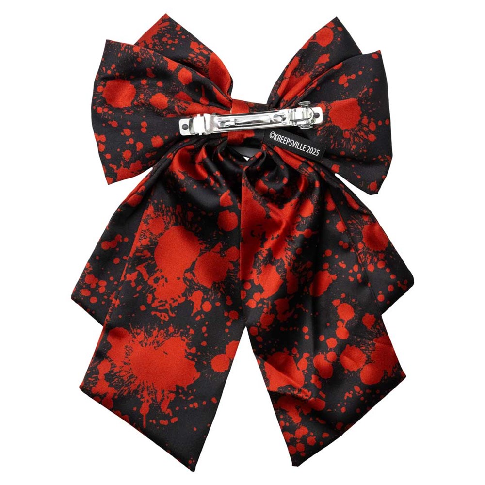 Blood Splatter Cleaver Satin Hair Bow - Kreepsville