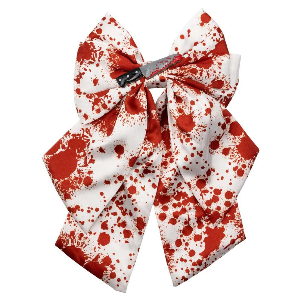 Blood Splatter Knife Satin Hair Bow - Kreepsville