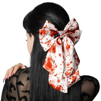 Thumbnail for Blood Splatter Knife Satin Hair Bow - Kreepsville