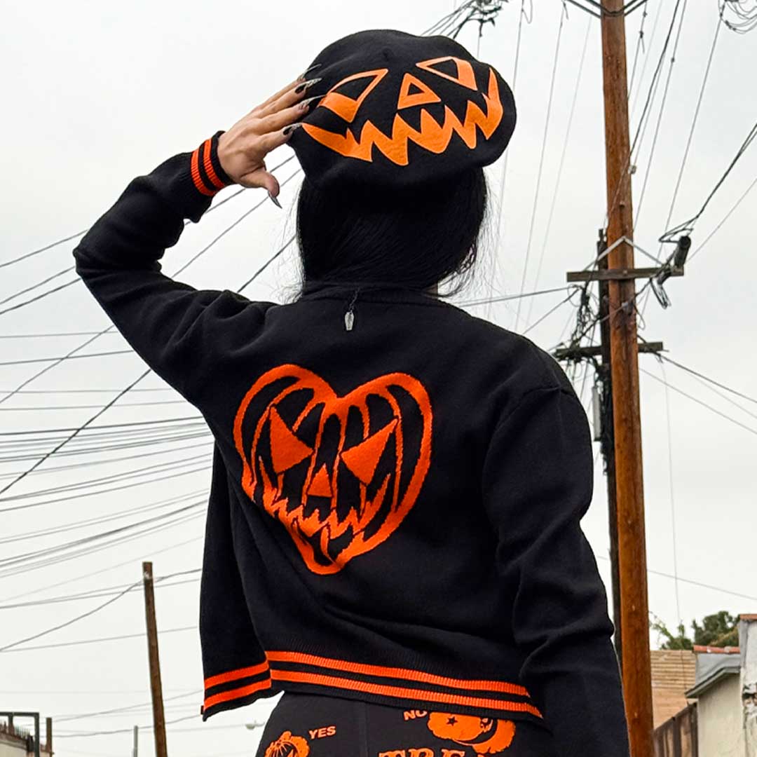 Trick Or Treat Pumpkin Black Beret - Kreepsville