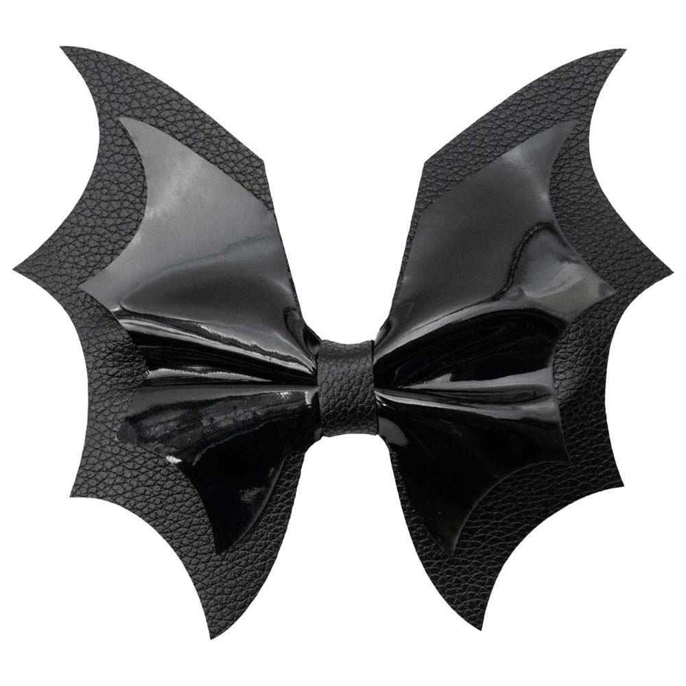 Batwing Black PVC Hair Bow - Kreepsville