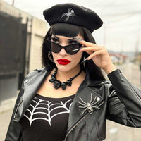 Thumbnail for Web Black Beret Hat - Kreepsville