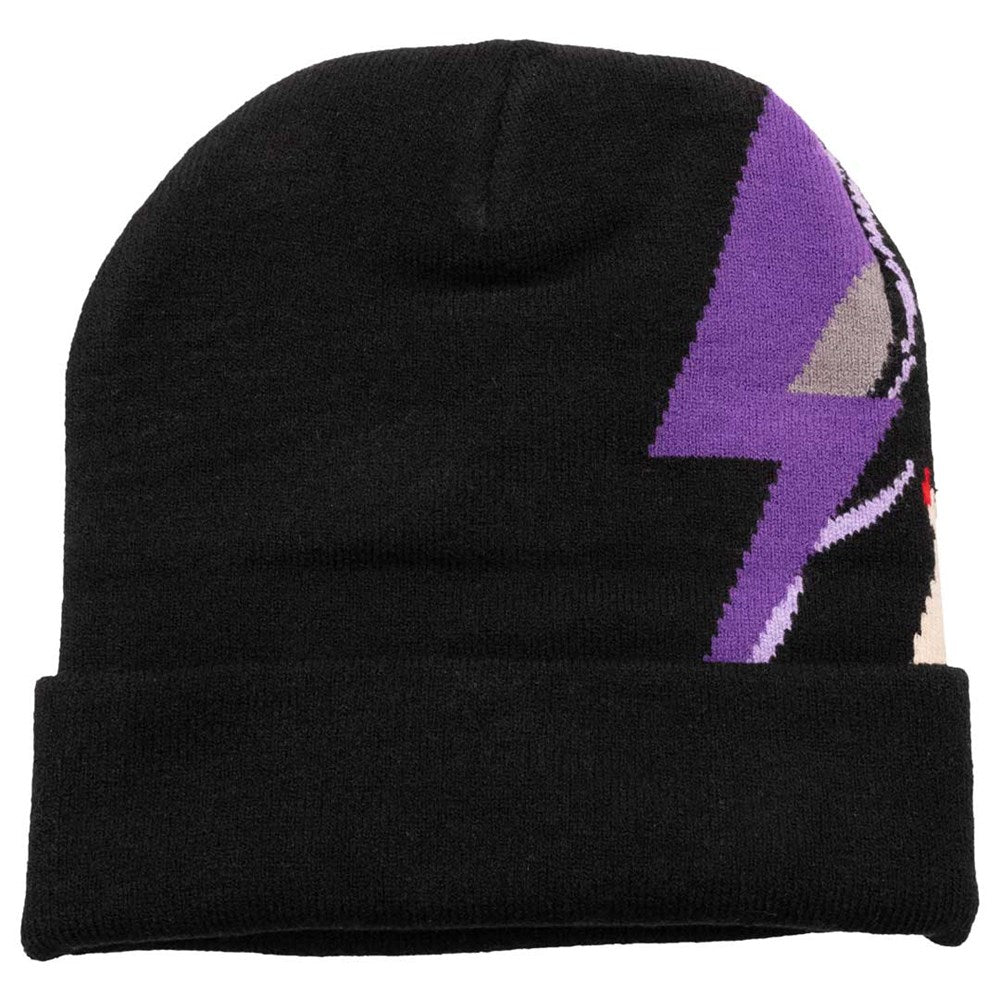 Elvira Purple Bolt Knit Beanie - Kreepsville