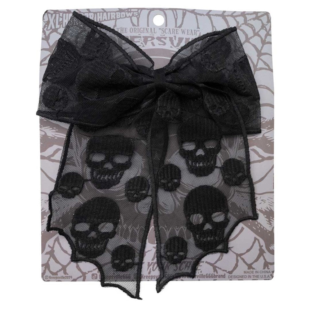Skull Lace Hair Bow - Kreepsville