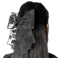 Thumbnail for Skull Lace Hair Bow - Kreepsville