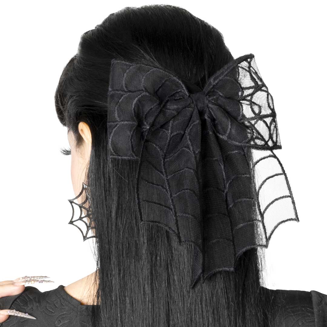 Spiderweb Lace Hair Bow - Kreepsville