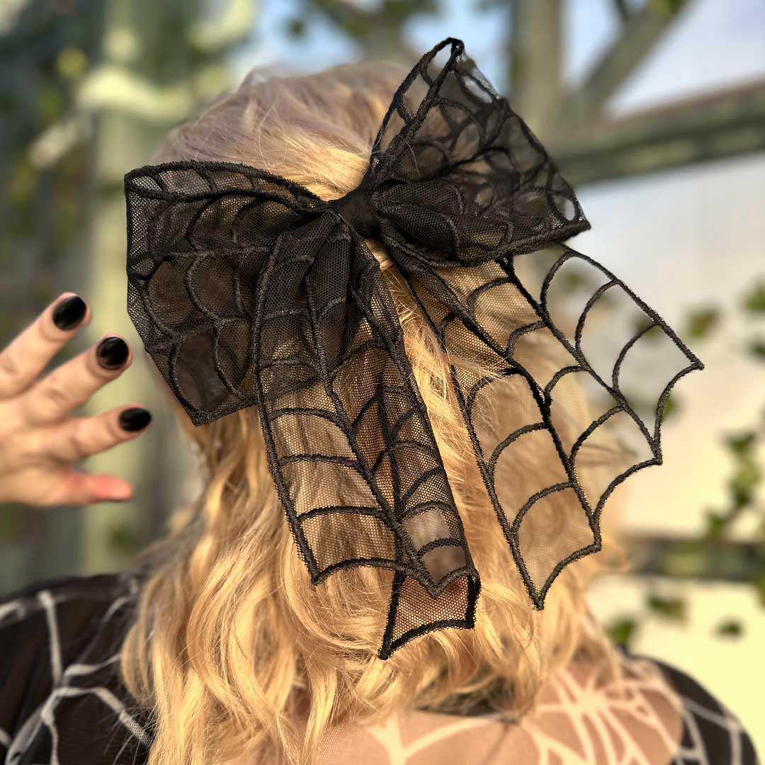 Spiderweb Lace Hair Bow - Kreepsville