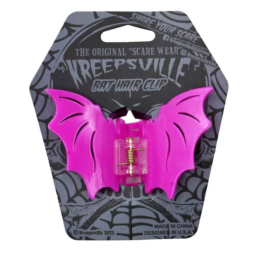 Bat Hair Claw Clip Pink