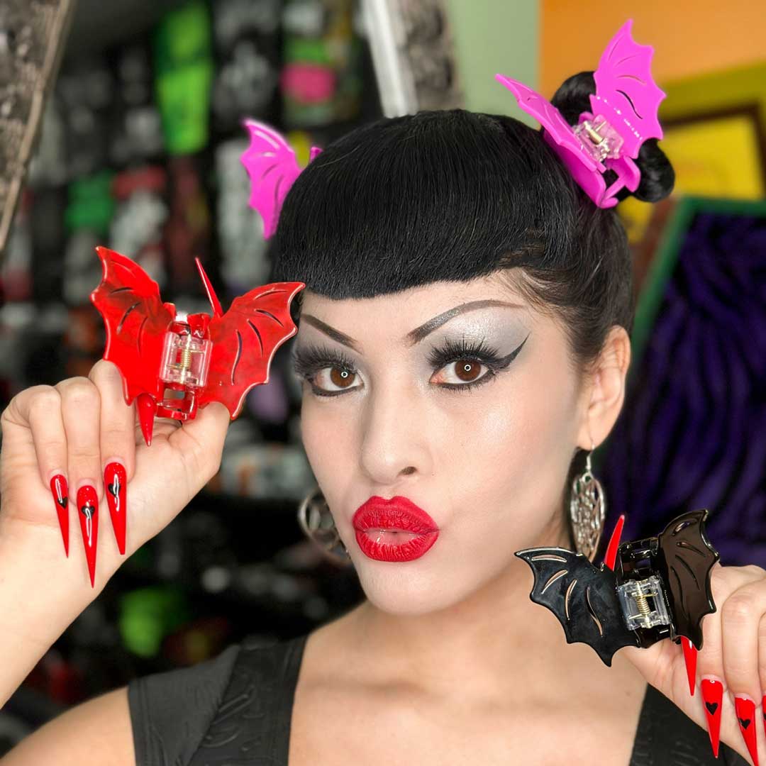 Bat Hair Claw Clip Pink