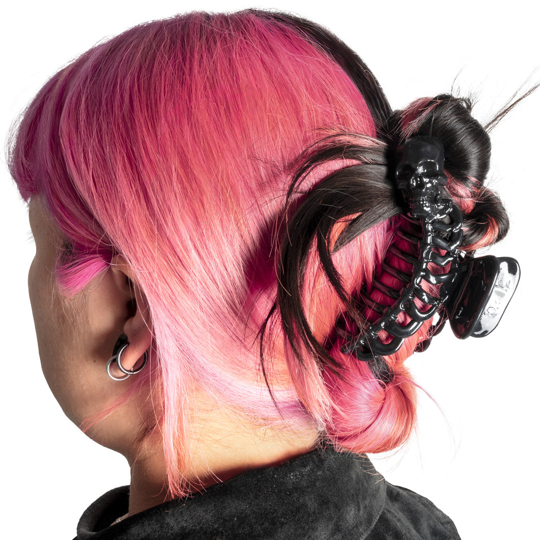 Skeleton Ribcage Hair Claw Clip Black - Kreepsville