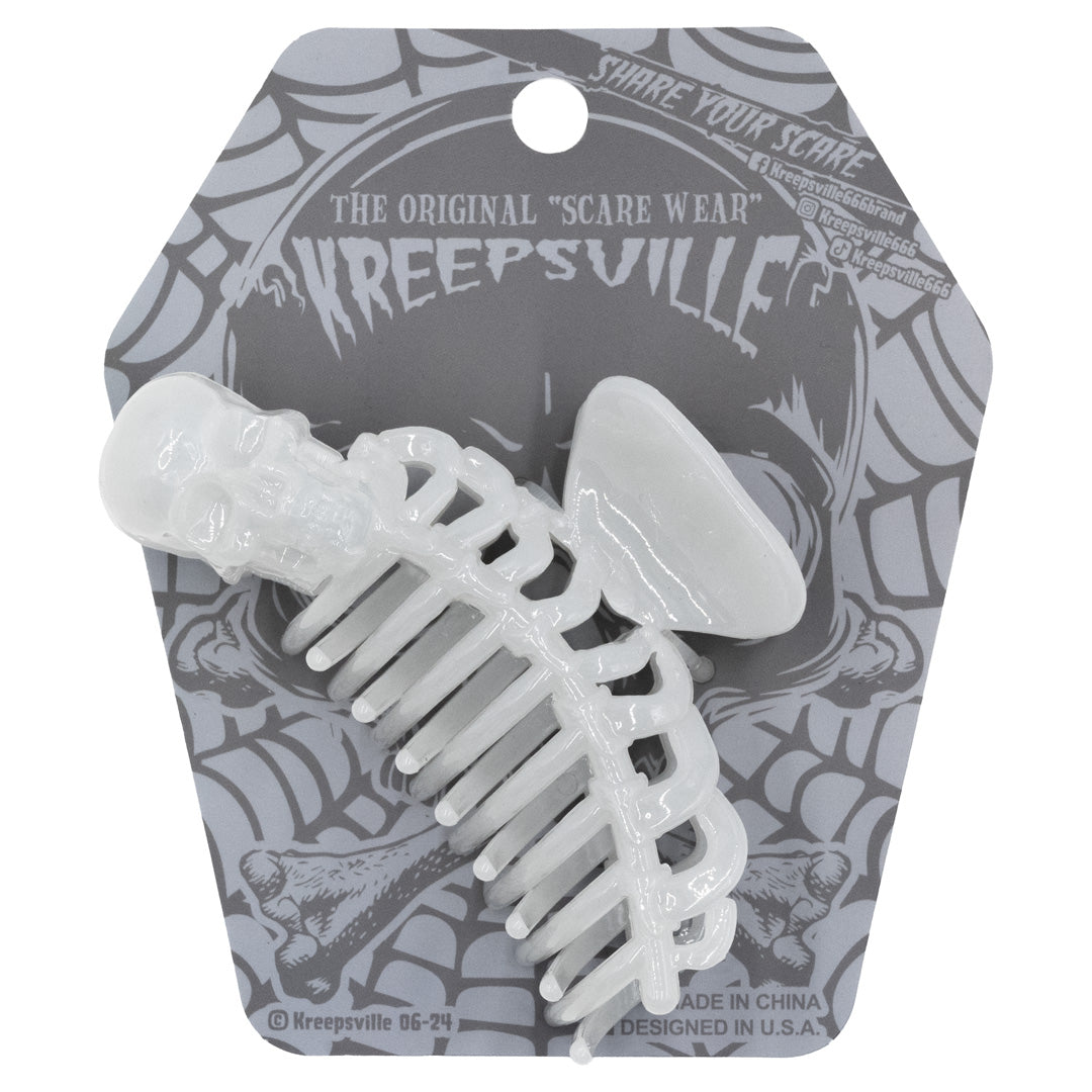 Skeleton Ribcage Hair Claw Clip Glow In The Dark - Kreepsville