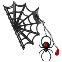 Thumbnail for Spider Charm Web Claw Clip Black - Kreepsville