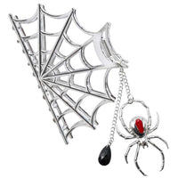 Thumbnail for Spider Charm Web Claw Clip Silver - Kreepsville