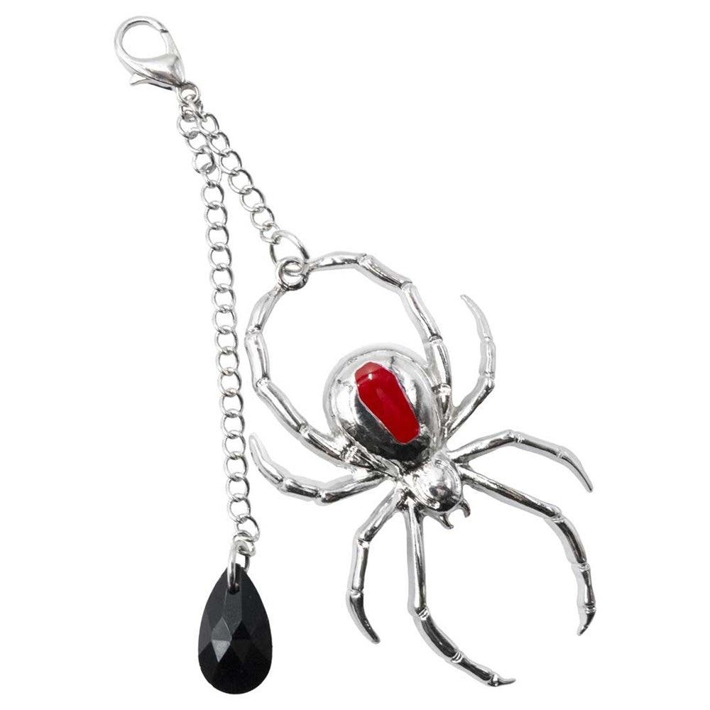 Spider Charm Web Claw Clip Silver - Kreepsville