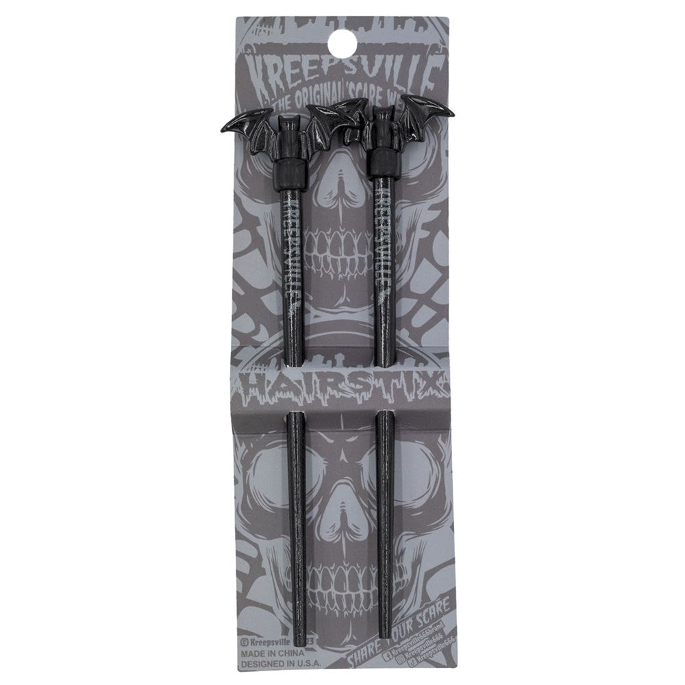 Black Bat Hair Sticks - Kreepsville