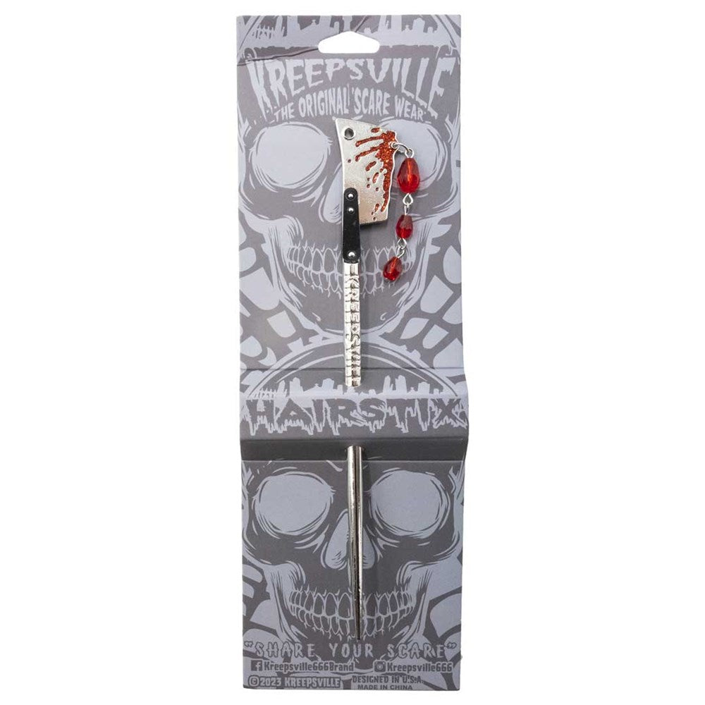 Cleaver Blood Drip Hair Stick - Kreepsville