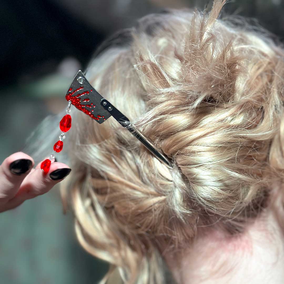 Cleaver Blood Drip Hair Stick